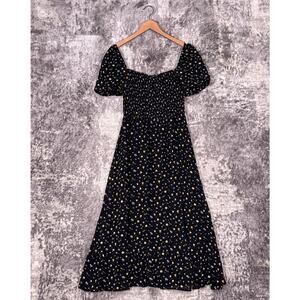 Reformation Black Floral Midi Dress